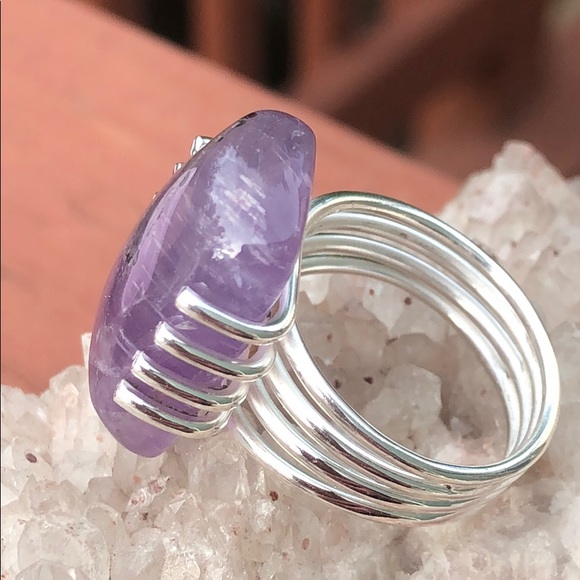 COPY - BOUTIQUE SUPER 23 AMETHYST 925 SILVER RING, SZ 7.5 - Picture 4 of 12